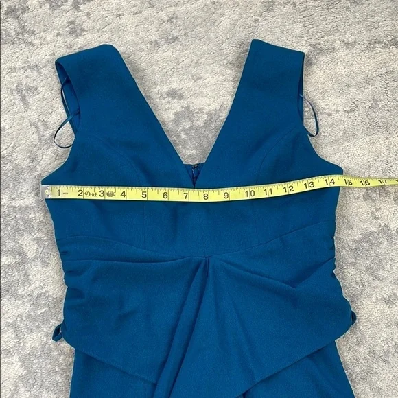 NWT Dress The Population Alessia Dress Peacock Blue Slit Flattering Sz XXS - Picture 9 of 13